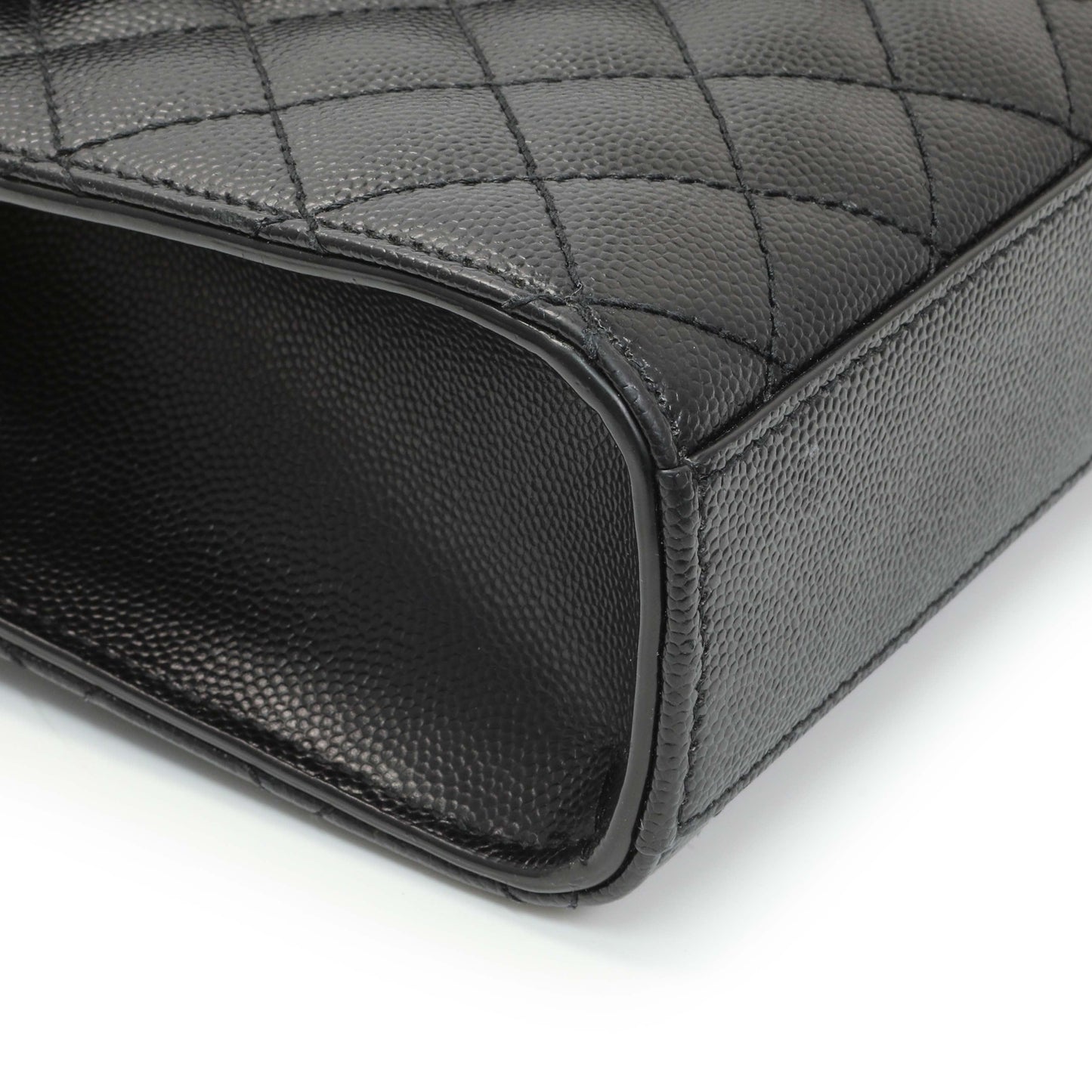 Exclusive Saint Laurent Grain De Poudre Textured Mixed Matelasse Triquilt Medium Monogram Satchel — Top View