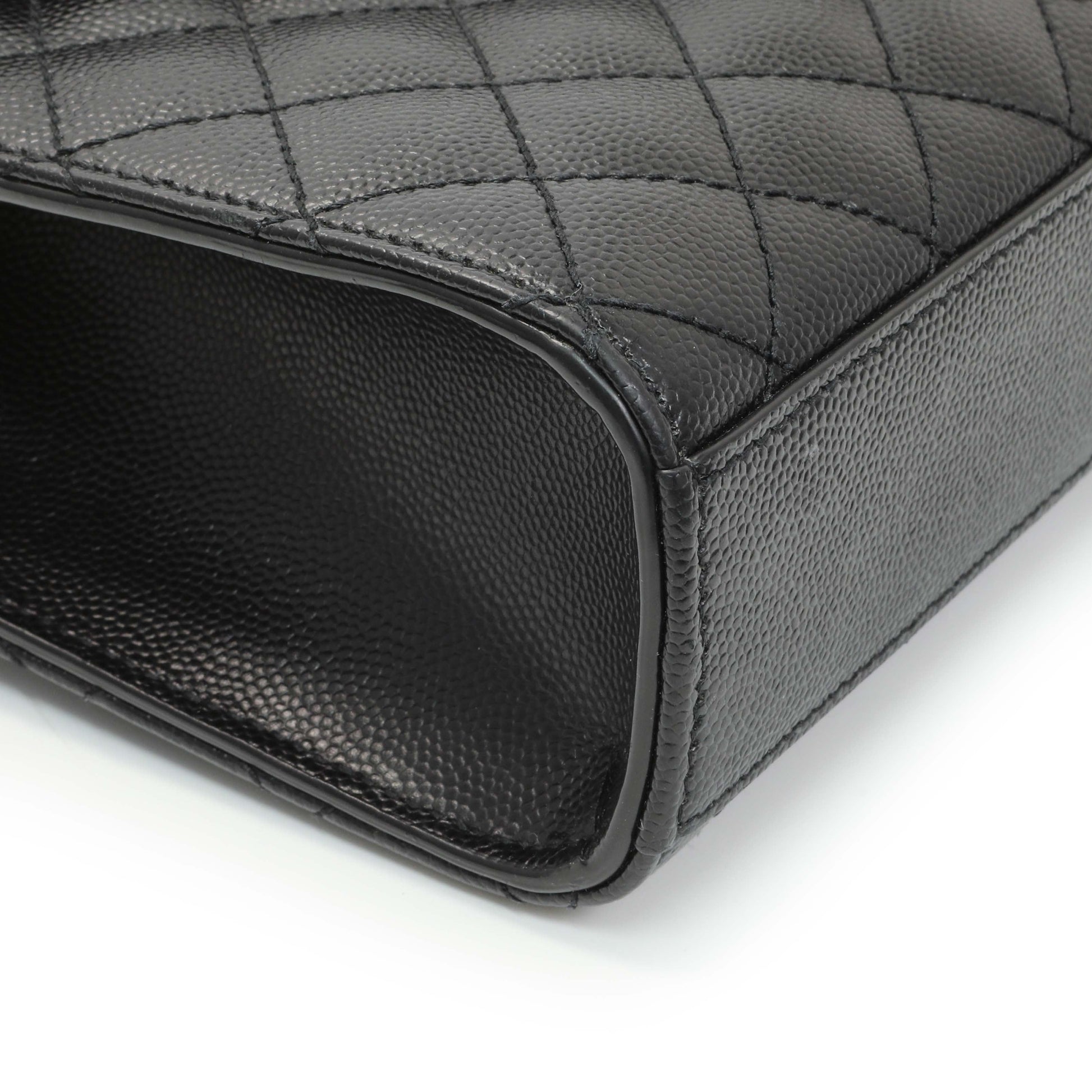 Exclusive Saint Laurent Grain De Poudre Textured Mixed Matelasse Triquilt Medium Monogram Satchel — Top View