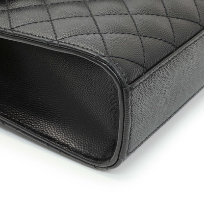 Exclusive Saint Laurent Grain De Poudre Textured Mixed Matelasse Triquilt Medium Monogram Satchel — Top View
