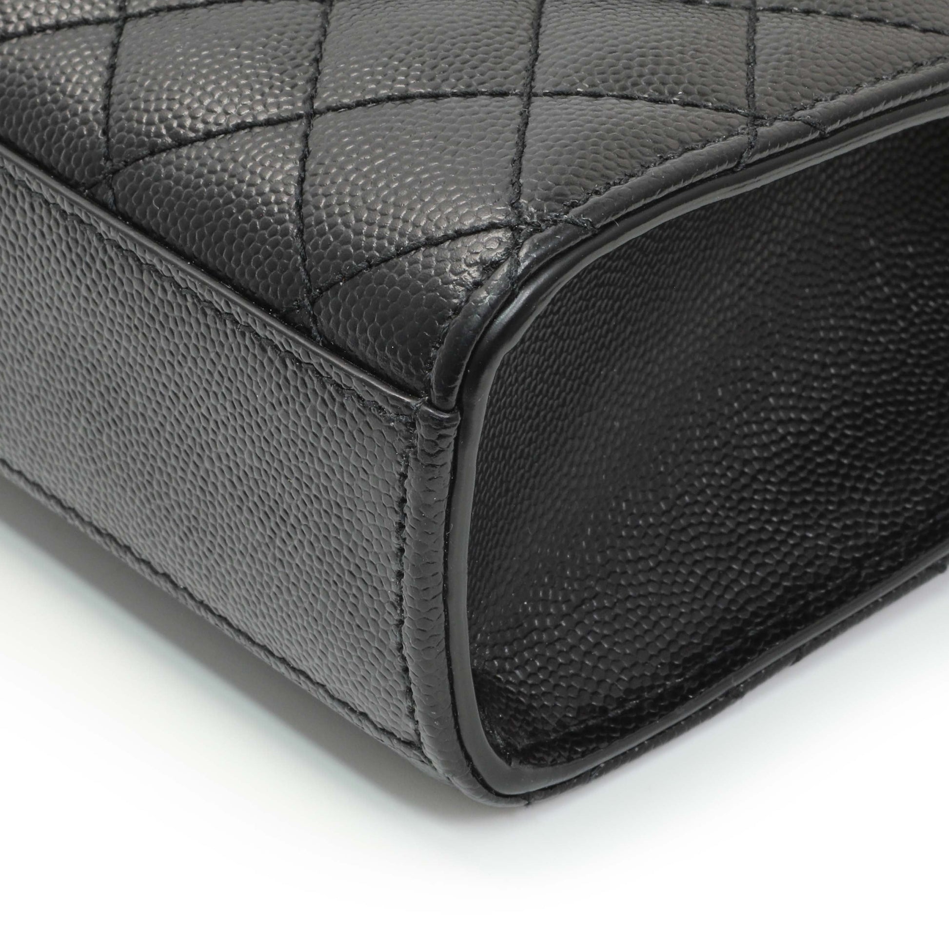 Exclusive Saint Laurent Grain De Poudre Textured Mixed Matelasse Triquilt Medium Monogram Satchel — Detail View