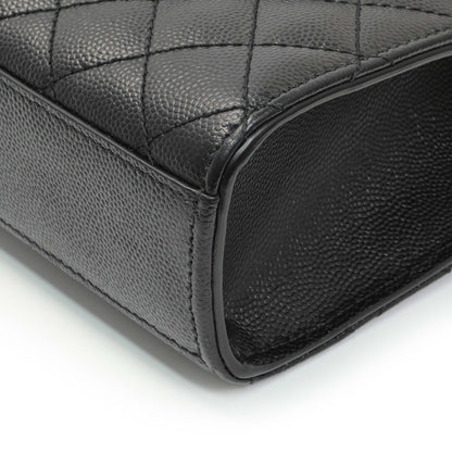 Exclusive Saint Laurent Grain De Poudre Textured Mixed Matelasse Triquilt Medium Monogram Satchel — Detail View
