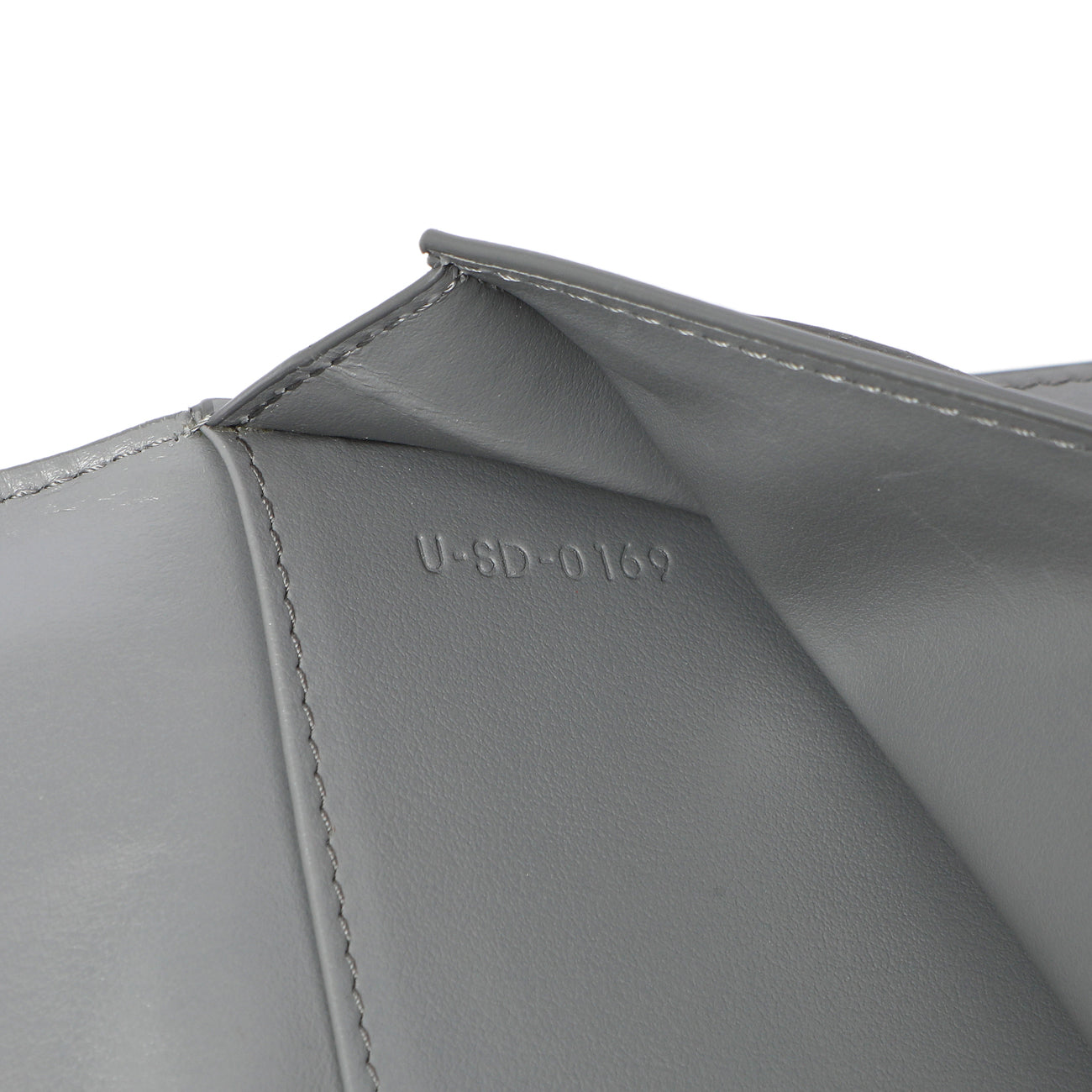 Exclusive Celine Grey Grained Calfskin Large Multifunction Strap Wallet — Lifestyle View