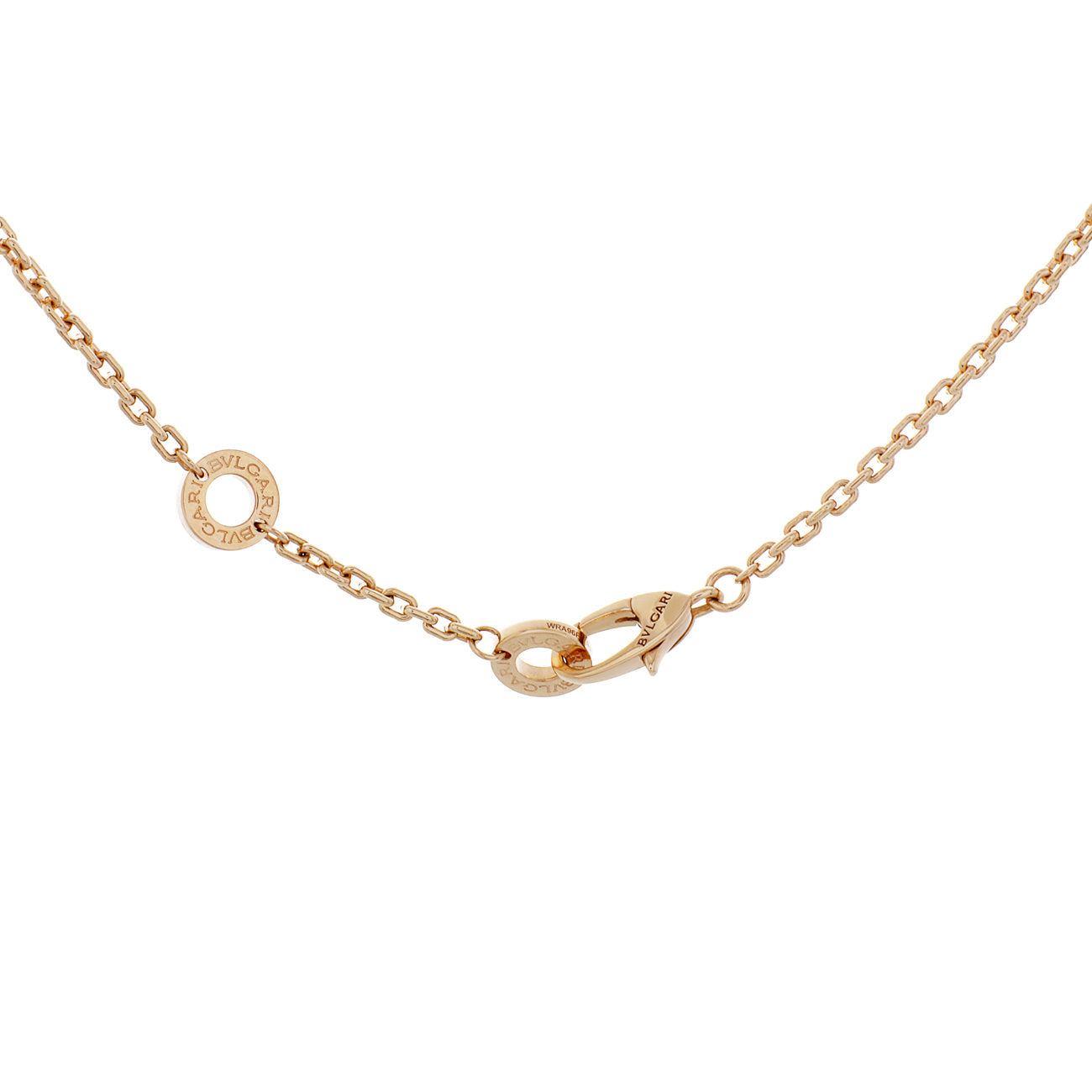 Exclusive Bulgari 18K Rose Gold Diamond Serpenti Viper Necklace — Back View