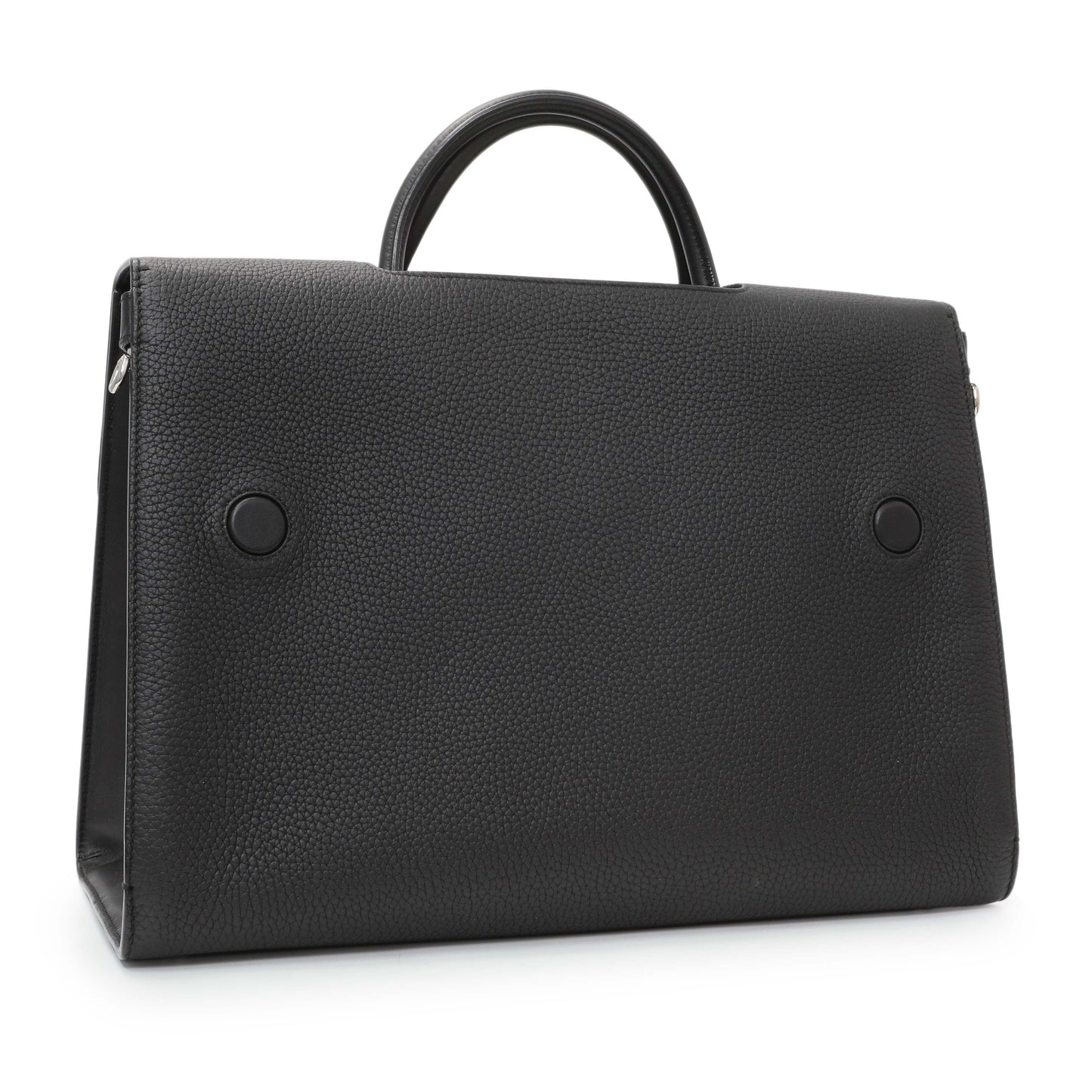 Exclusive Christian Dior Black Bullcalf Large Diorever Flap — Side View