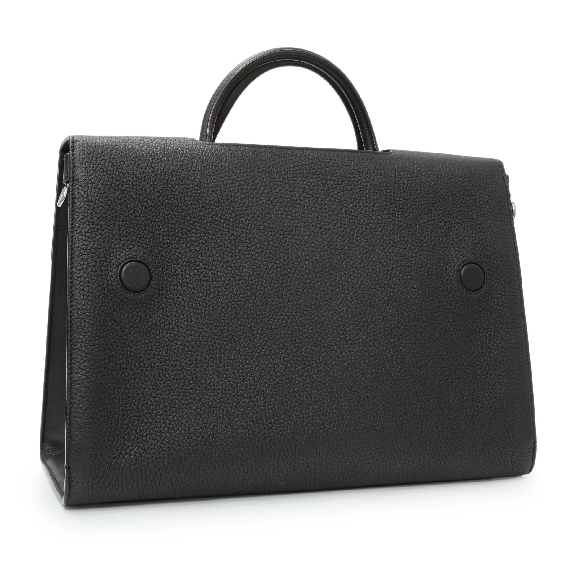 Exclusive Christian Dior Black Bullcalf Large Diorever Flap — Side View