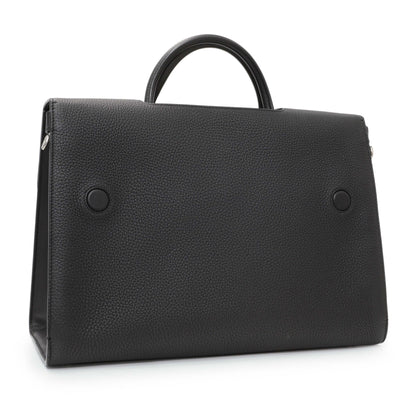 Exclusive Christian Dior Black Bullcalf Large Diorever Flap — Side View