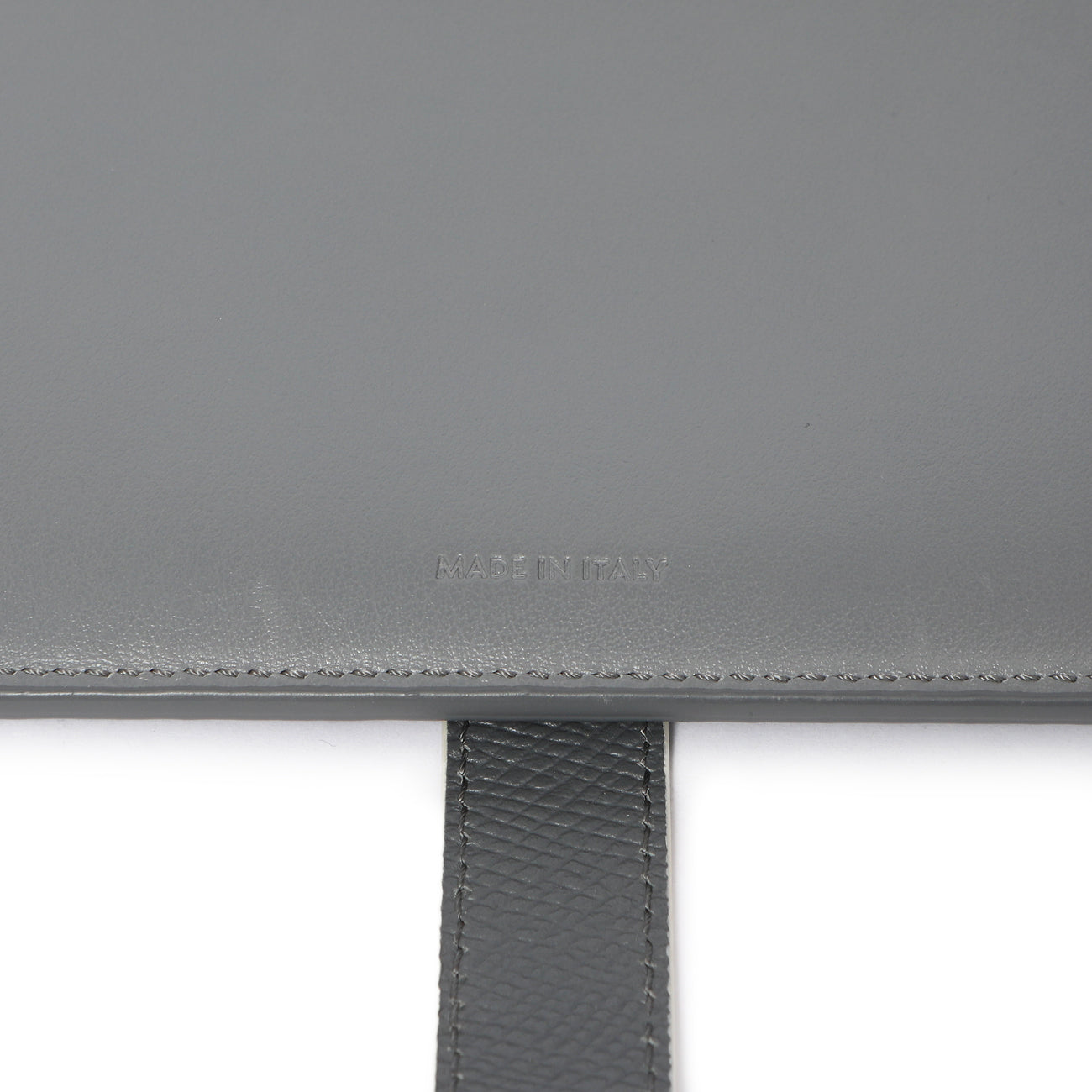 Exclusive Celine Grey Grained Calfskin Large Multifunction Strap Wallet — Detail View