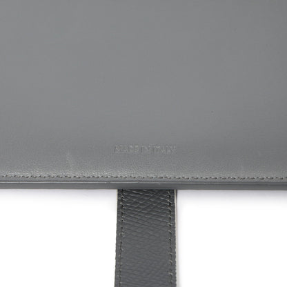 Exclusive Celine Grey Grained Calfskin Large Multifunction Strap Wallet — Detail View