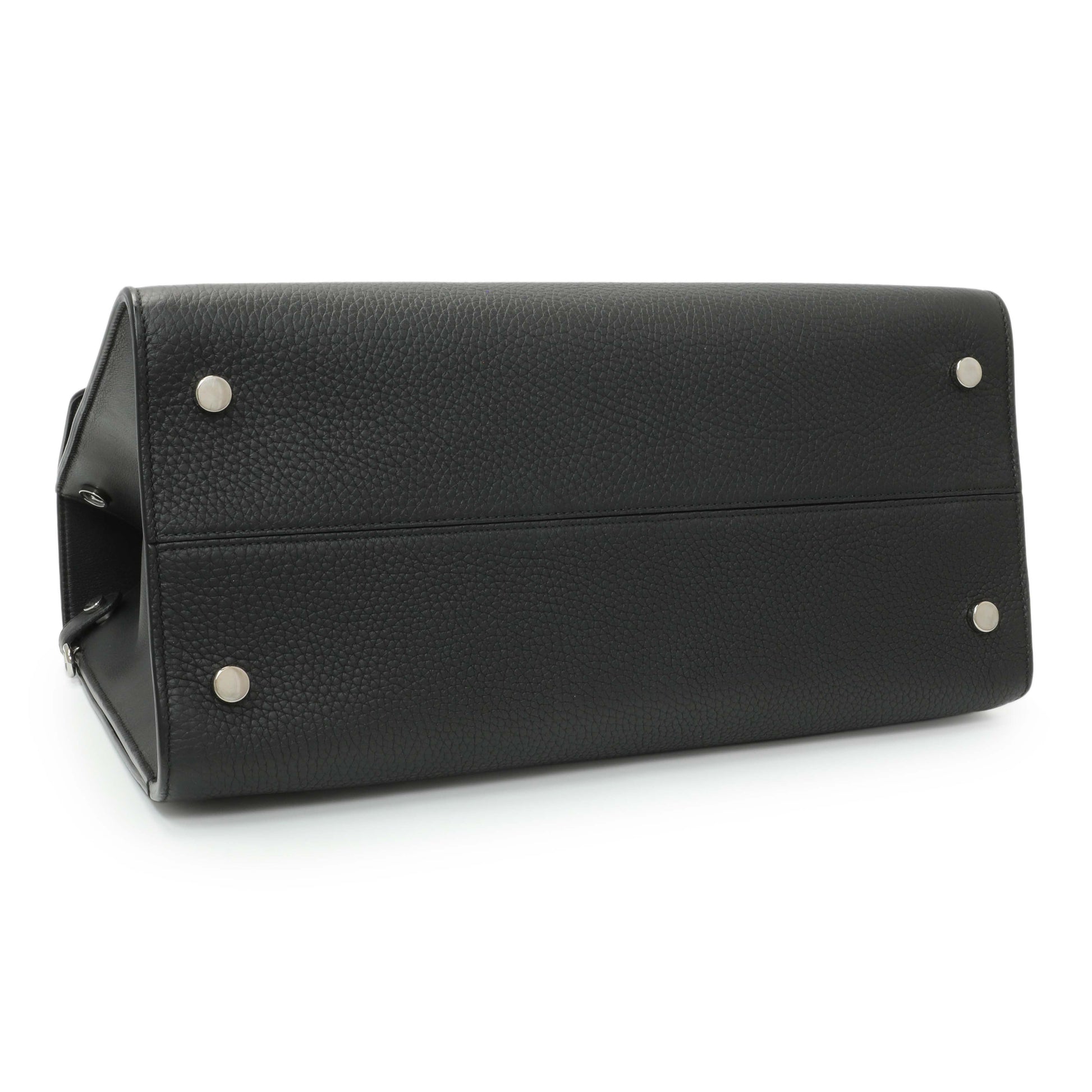 Exclusive Christian Dior Black Bullcalf Large Diorever Flap — Back View