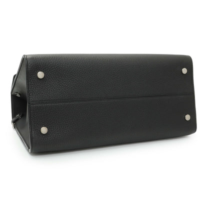 Exclusive Christian Dior Black Bullcalf Large Diorever Flap — Back View