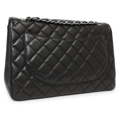 Exclusive Chanel Black Quilted Lambskin Maxi Single Flap — Side View