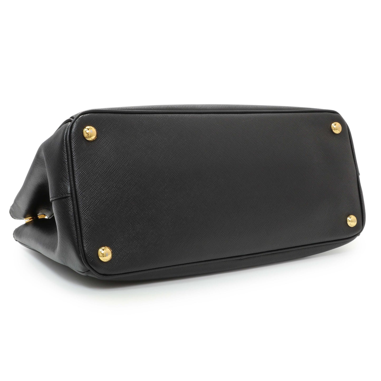 Exclusive Prada Black Saffiano Medium Galleria Double Zip Tote — Back View