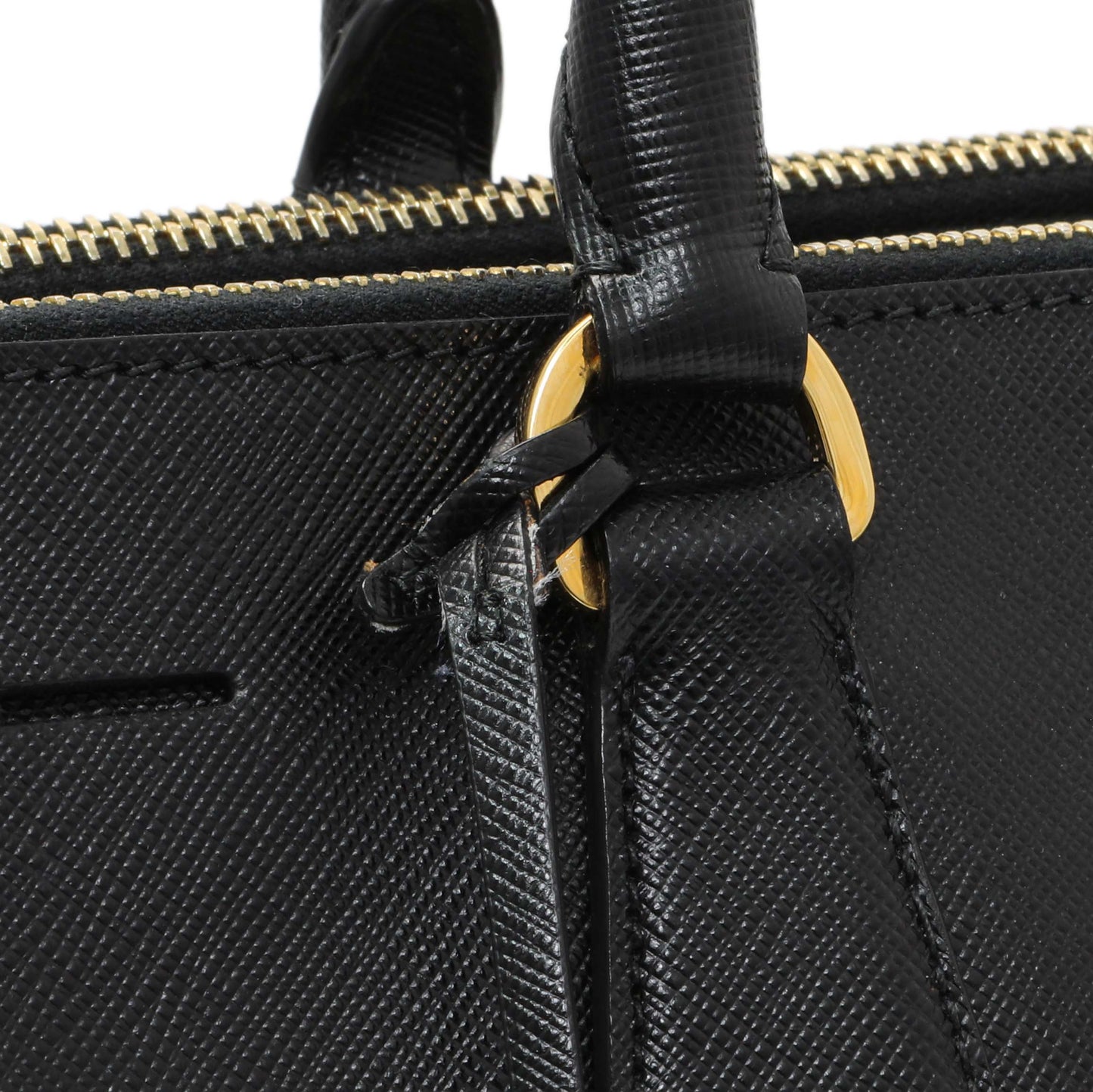 Exclusive Prada Black Saffiano Medium Galleria Double Zip Tote — Lifestyle View
