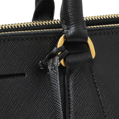 Exclusive Prada Black Saffiano Medium Galleria Double Zip Tote — Lifestyle View