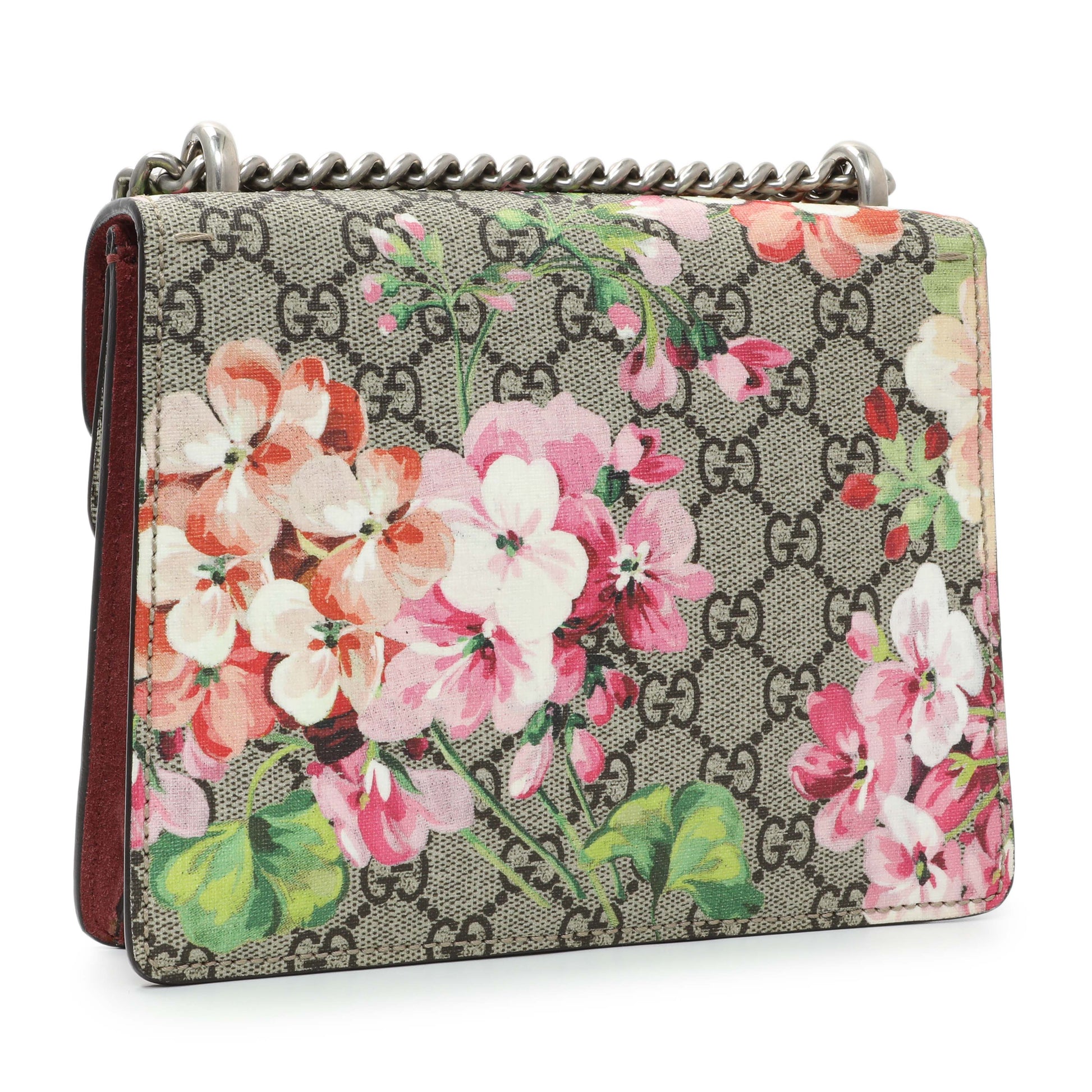 Exclusive Gucci GG Supreme Monogram Blooms Mini Dionysus Shoulder Bag — Back View