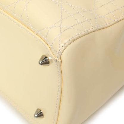 Exclusive Christian Dior Ivory Patent Cannage Medium Lady Dior — Top View