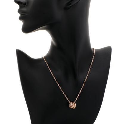Exclusive Bulgari 18K Rose Gold Diamond Serpenti Viper Necklace — Top View