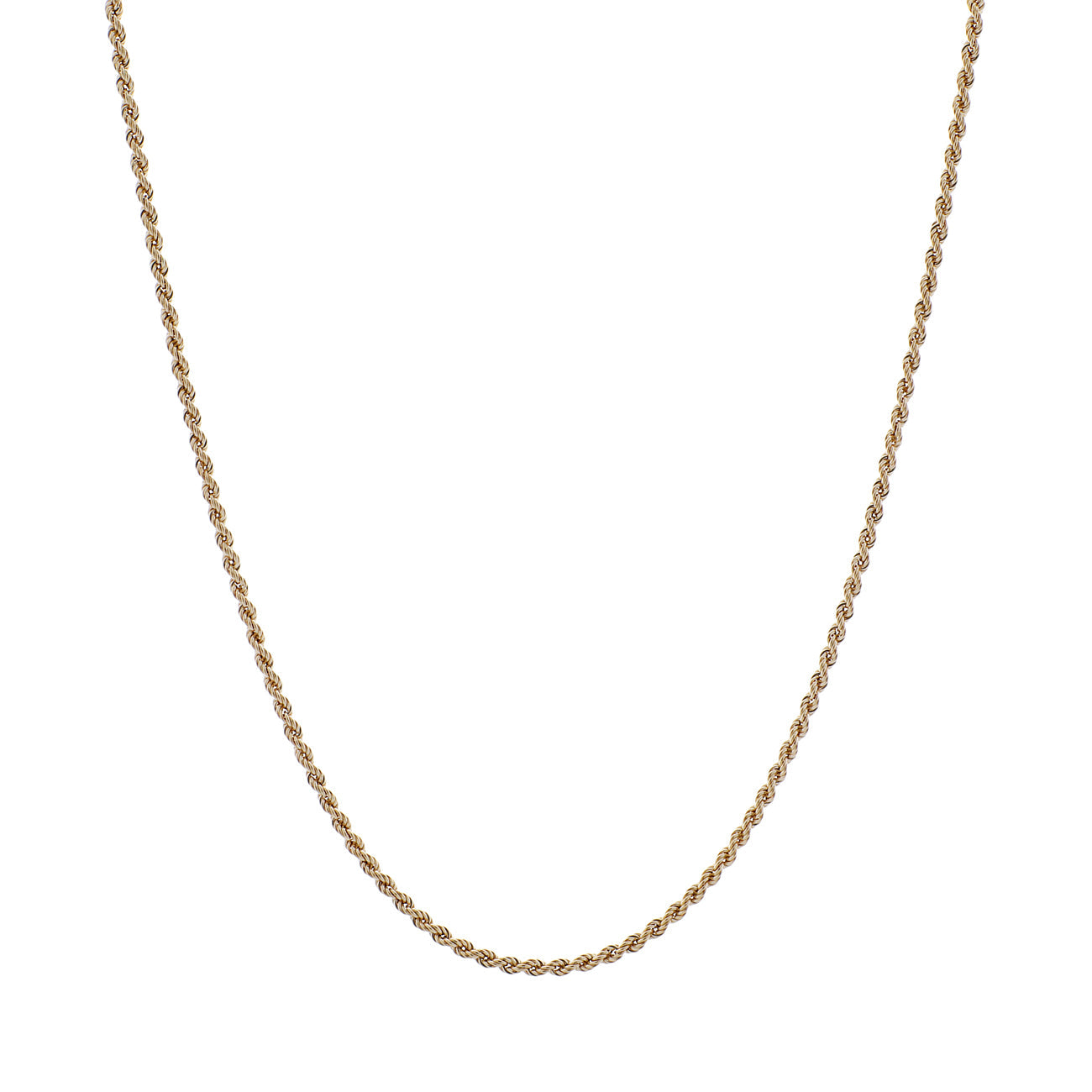 Exclusive 10K Yellow Gold Rope Chain — Front View