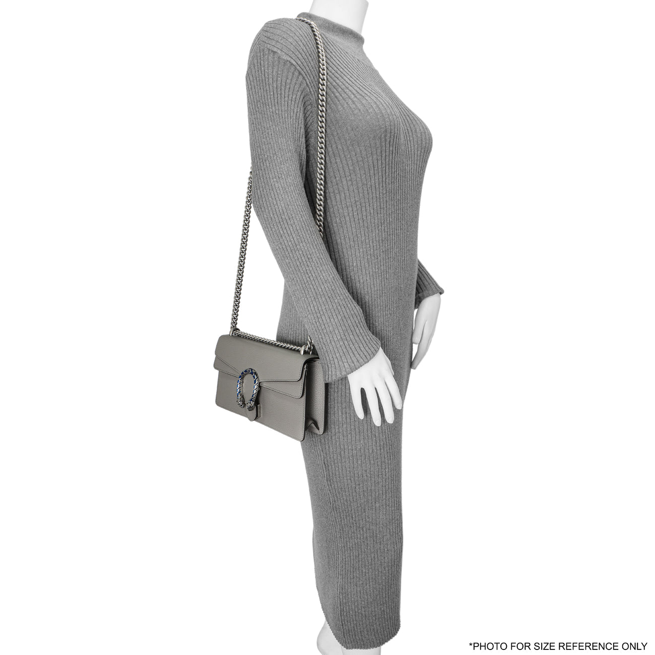 Exclusive Gucci Grey Calfskin Enamel Small Dionysus Shoulder Bag — Alternate View 13