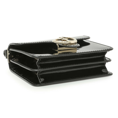 Exclusive Gucci Black Patent 1973 Top Handle Flap — Back View
