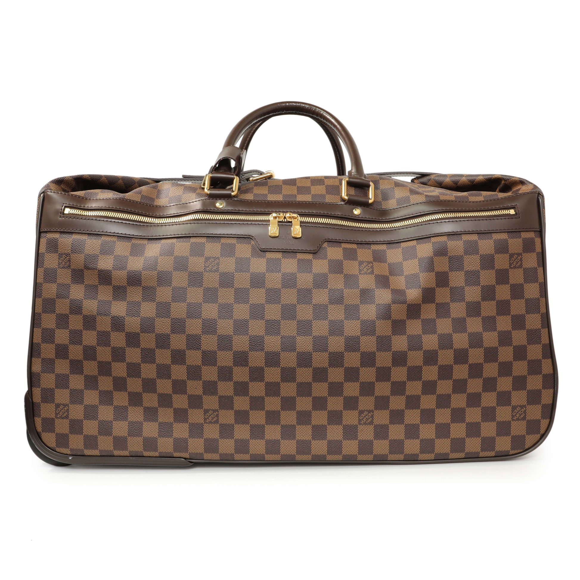 Exclusive Louis Vuitton Damier Ebene Eole 60 Rolling Luggage — Front View