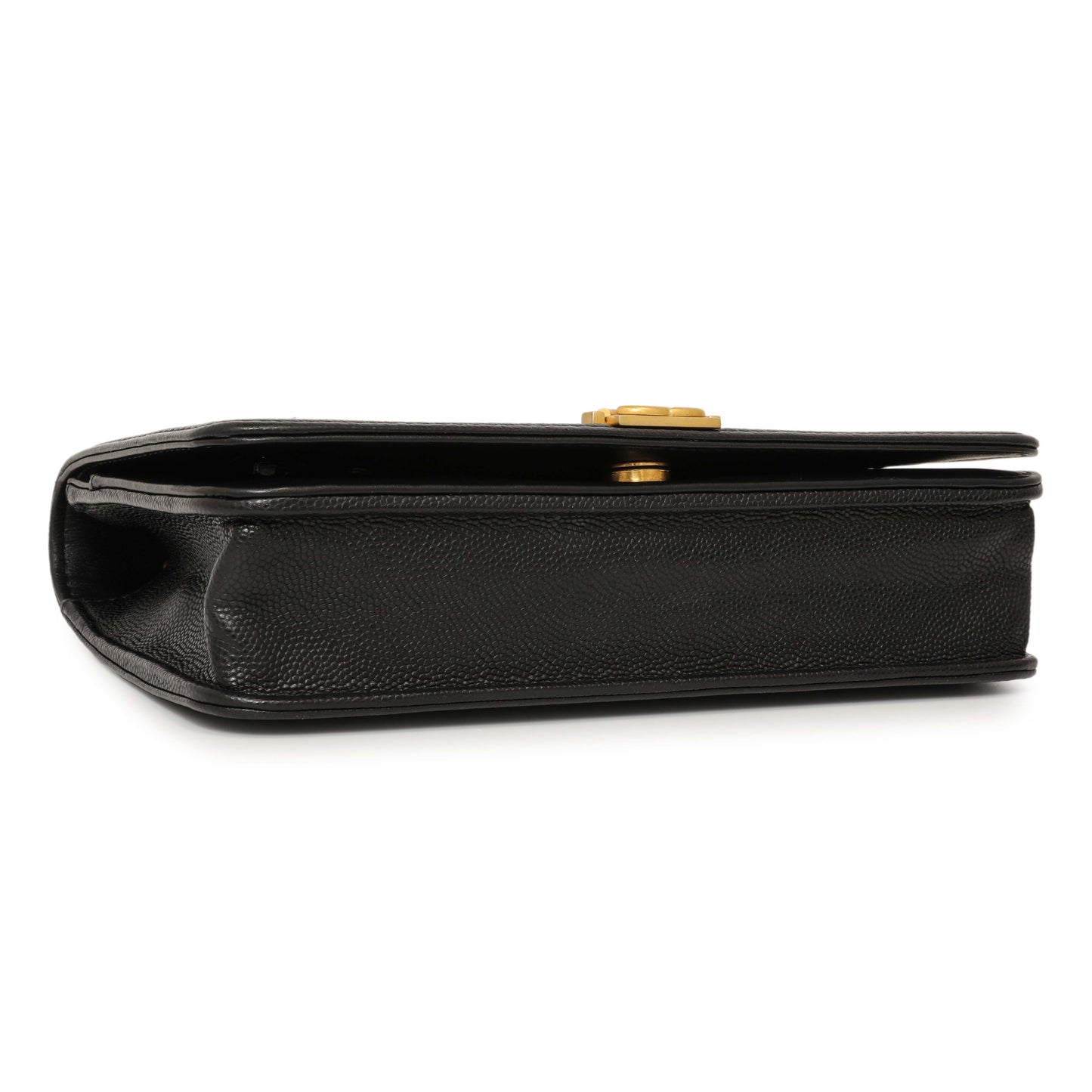 Exclusive Chanel Black Quilted Caviar Boy Wallet On Chain WOC — Top View