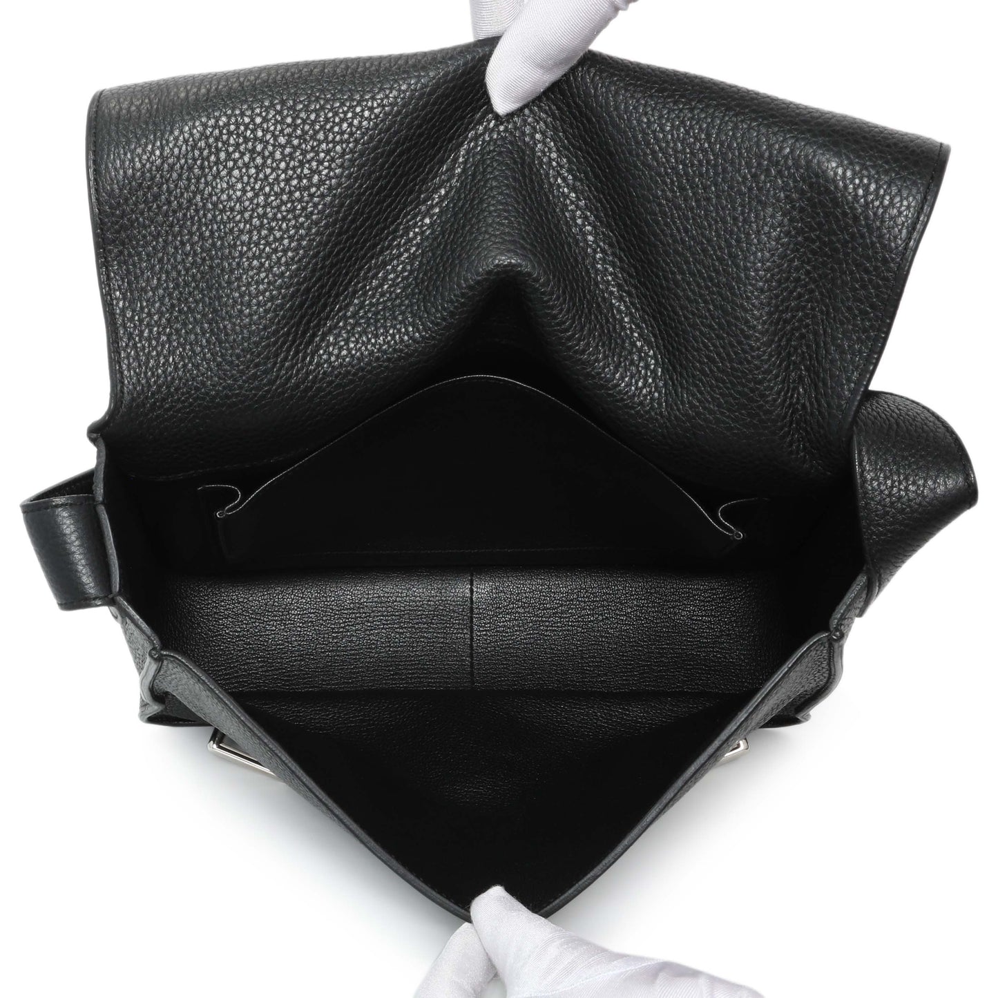 Exclusive Hermes Black Taurillon Clemence Steve Caporal Messenger — Top View