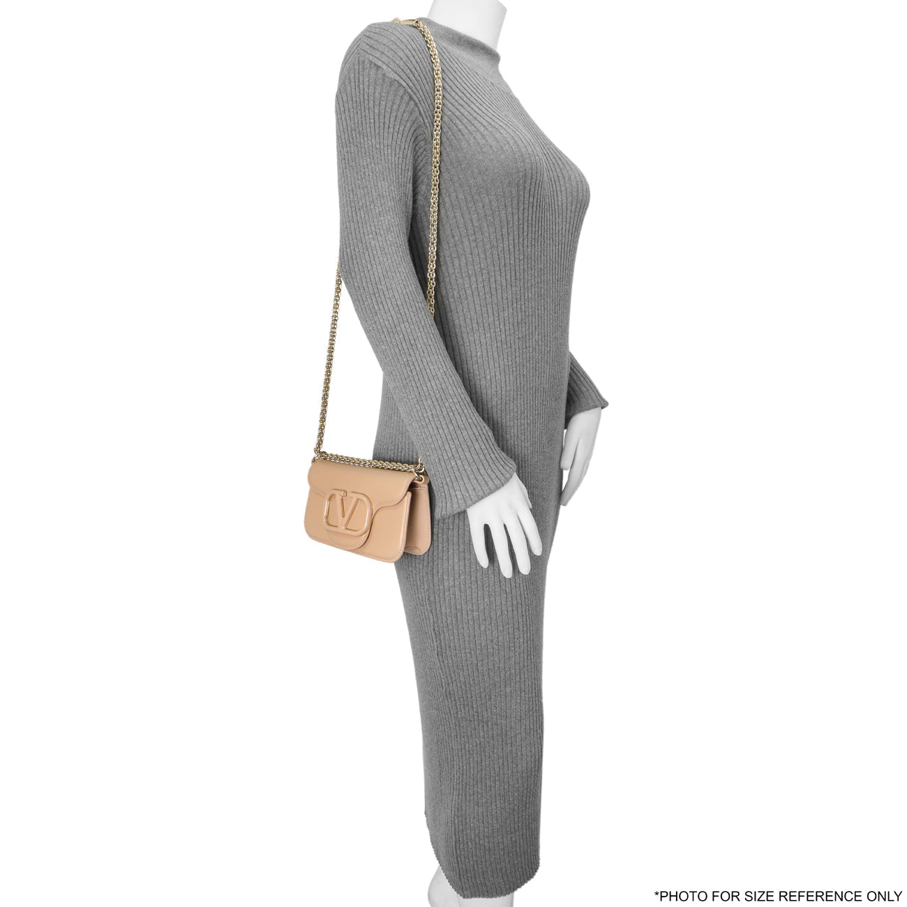 Exclusive Valentino Beige Calfskin Vlogo Small Loco Shoulder Bag — Alternate View 7
