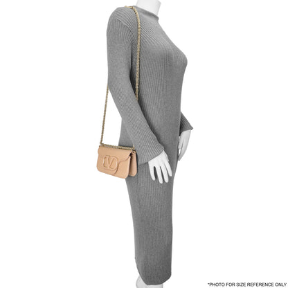 Exclusive Valentino Beige Calfskin Vlogo Small Loco Shoulder Bag — Alternate View 7