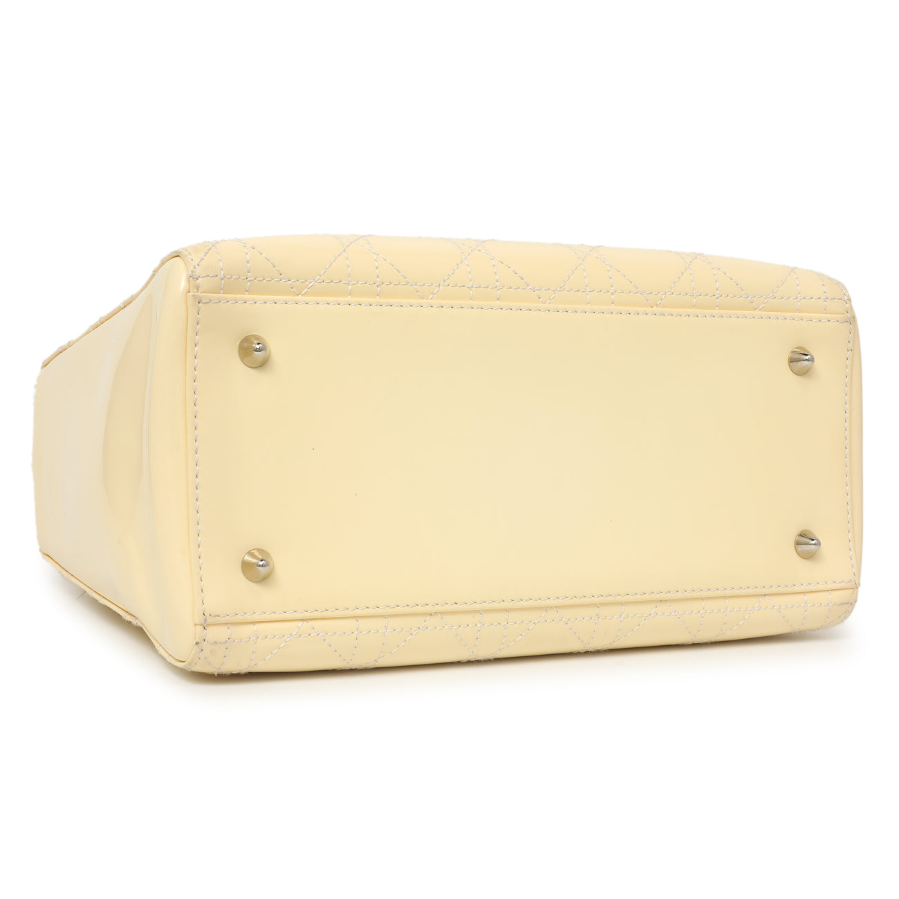 Exclusive Christian Dior Ivory Patent Cannage Medium Lady Dior — Back View