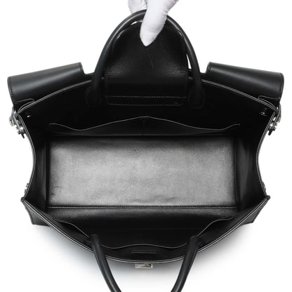 Exclusive Christian Dior Black Bullcalf Large Diorever Flap — Top View