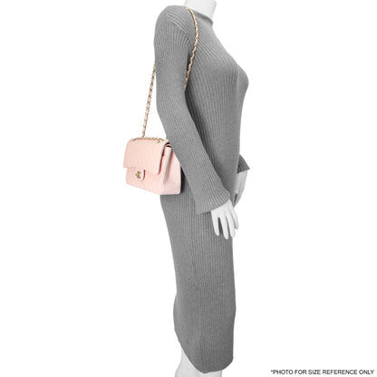 Exclusive Chanel Pink Quilted Caviar Medium Classic Double Flap — Alternate View 8