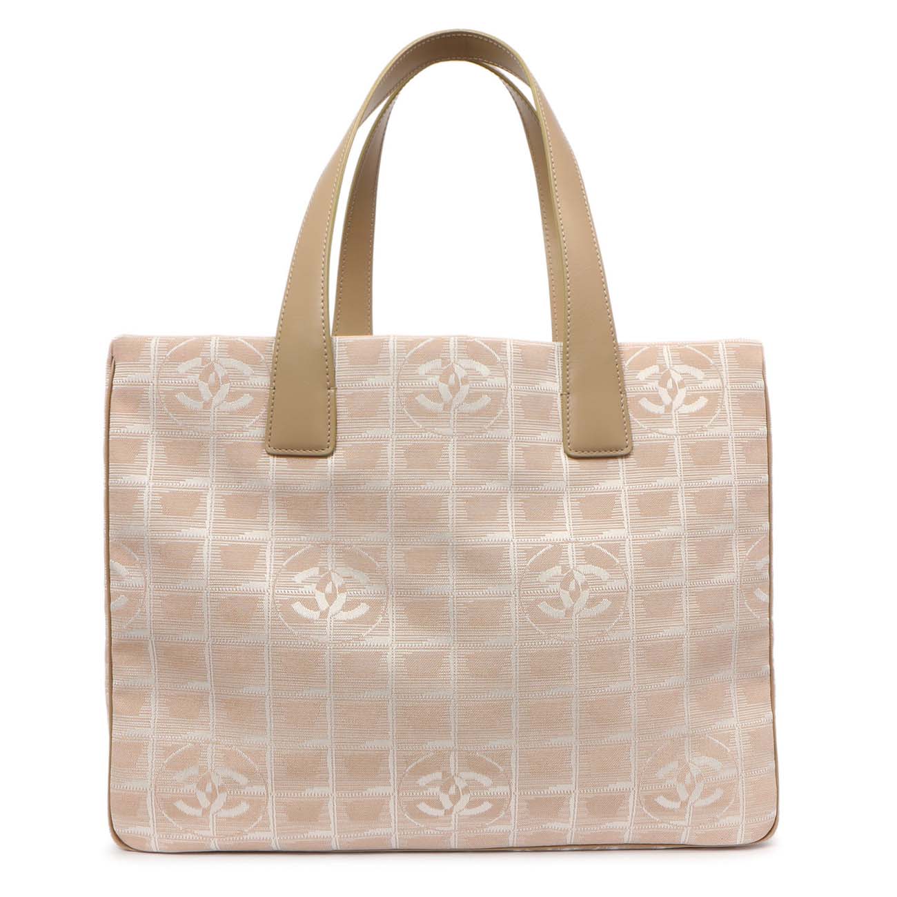 Exclusive Chanel Beige Nylon Medium Travel Tote — Front View