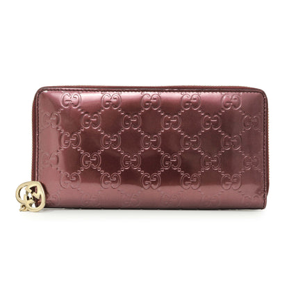 Exclusive Gucci Purple Shine Guccissima Zip Around Wallet — Front View