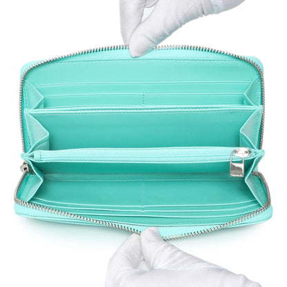 Exclusive Tiffany & Co. Blue Leather Continental Wallet — Top View