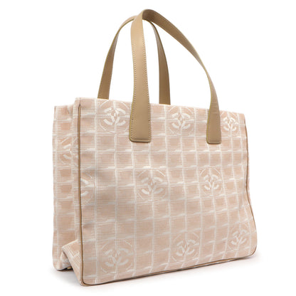 Exclusive Chanel Beige Nylon Medium Travel Tote — Side View