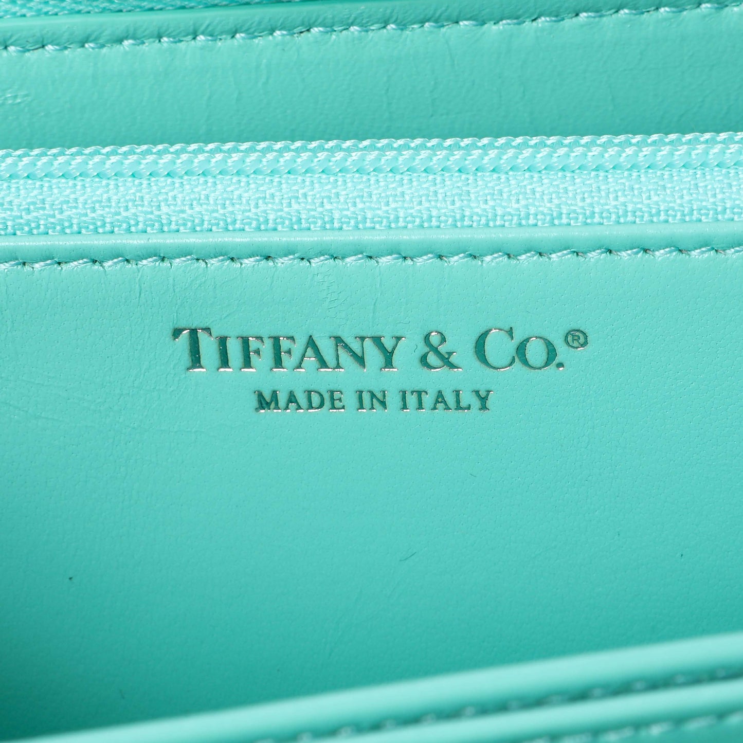 Exclusive Tiffany & Co. Blue Leather Continental Wallet — Detail View
