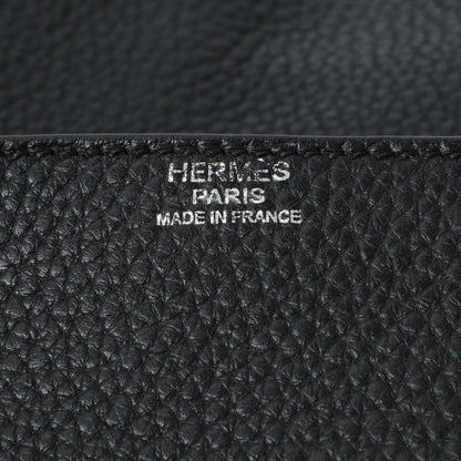 Exclusive Hermes Black Taurillon Clemence Steve Caporal Messenger — Detail View