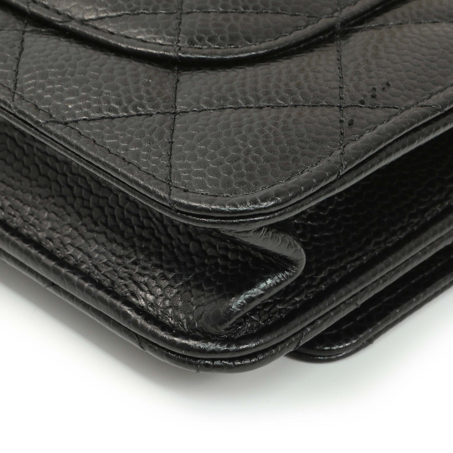 Exclusive Chanel Black Quilted Caviar Wallet on Chain — Alternate View 7