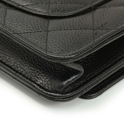 Exclusive Chanel Black Quilted Caviar Wallet on Chain — Alternate View 7