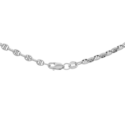 Exclusive 18K White Gold Mariner Link Chain — Side View