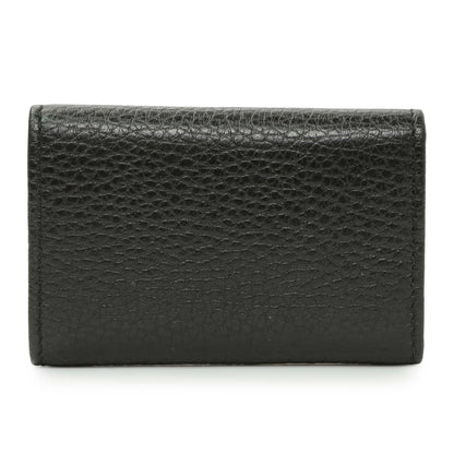 Exclusive Gucci Black Pebbled Calfskin GG Marmont 6 Key Holder — Side View