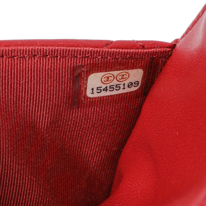 Exclusive Chanel Red Quilted Calfskin Classic Wallet On Chain — Alternate View 12
