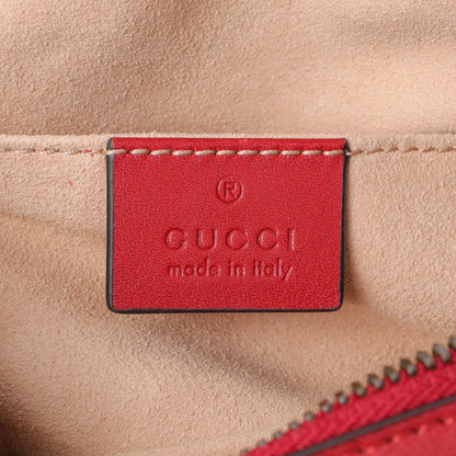 Exclusive Gucci Red Calfskin Matelasse GG Marmont Belt Bag — Detail View