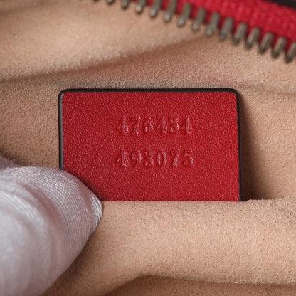 Exclusive Gucci Red Calfskin Matelasse GG Marmont Belt Bag — Lifestyle View