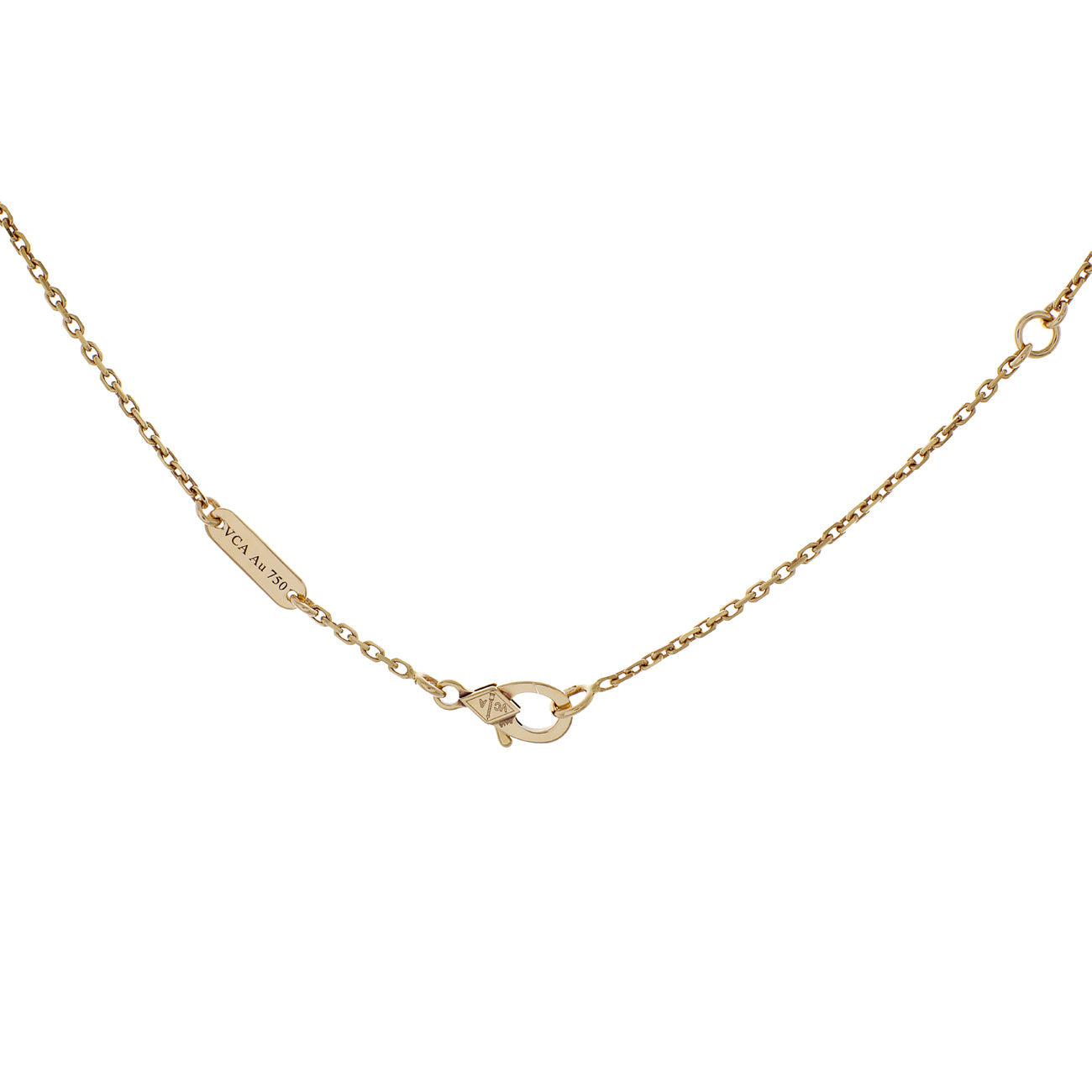 Exclusive Van Cleef & Arpels 18K Yellow Gold Carnelian Vintage Alhambra Pendant — Side View
