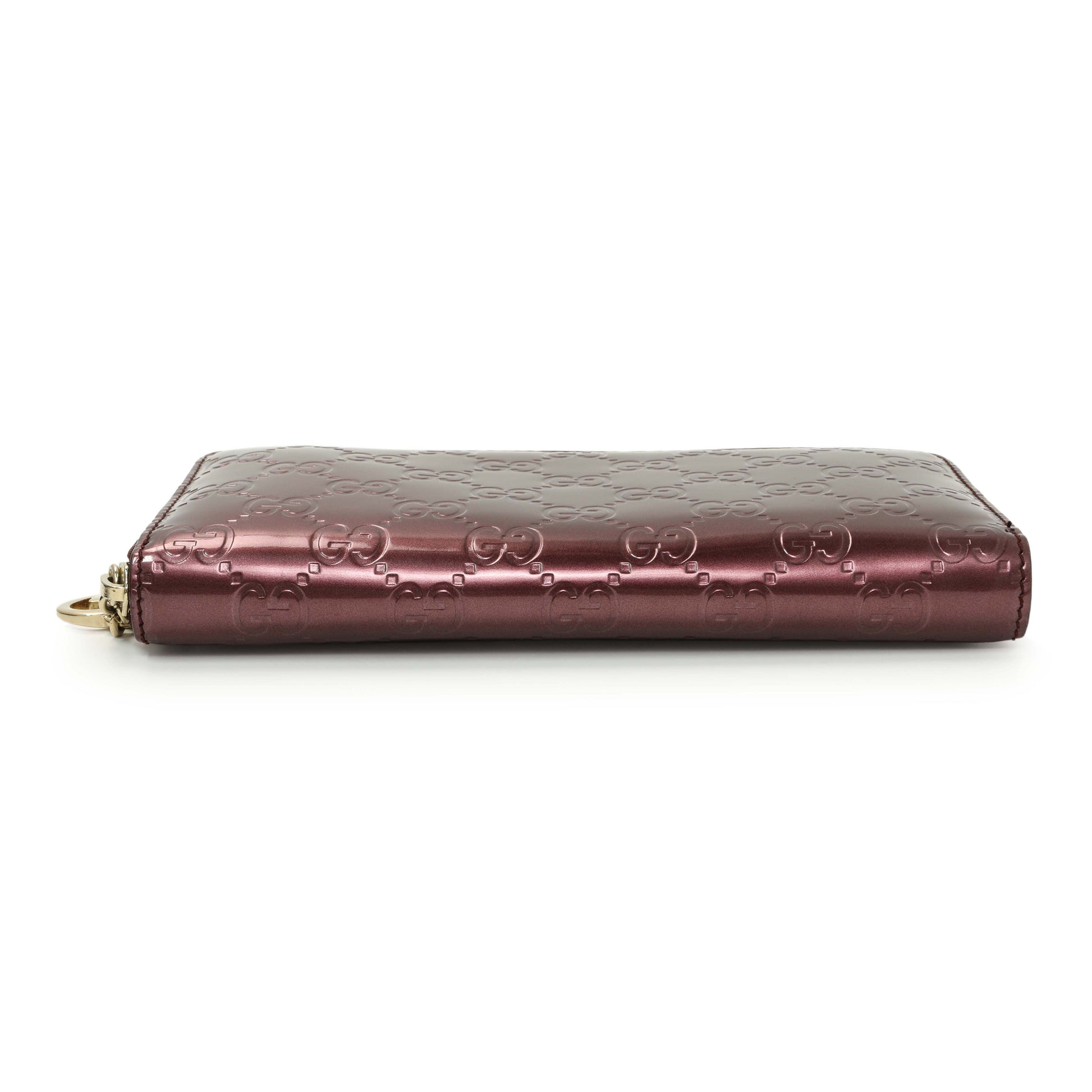 Exclusive Gucci Purple Shine Guccissima Zip Around Wallet — Back View