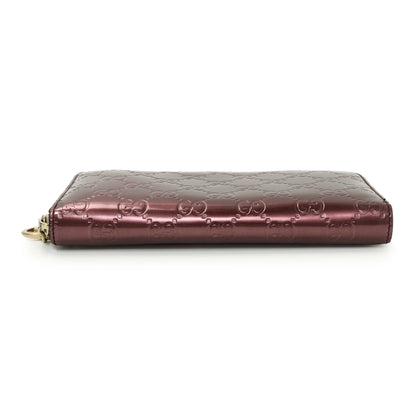 Exclusive Gucci Purple Shine Guccissima Zip Around Wallet — Back View