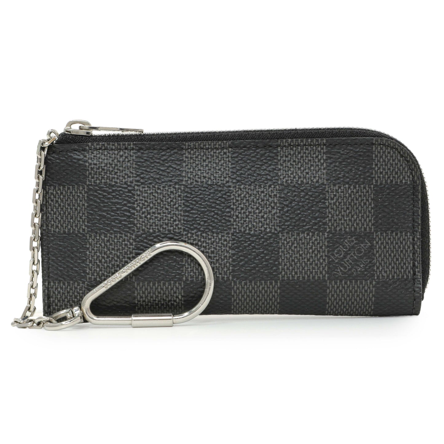 Exclusive Louis Vuitton Damier Graphite 4 Key Holder — Front View