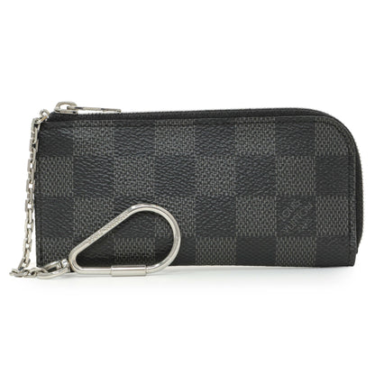 Exclusive Louis Vuitton Damier Graphite 4 Key Holder — Front View